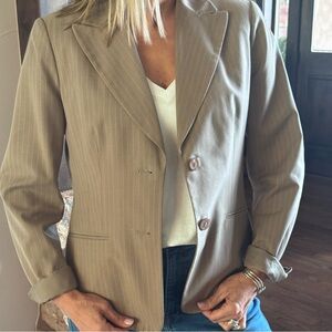 Ann Taylor Tan Blazer Classic Tailored Suit Jacket